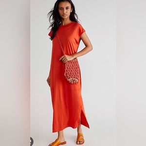 Free People All Day Long Midi T-Shirt Dress